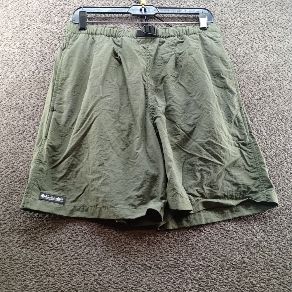 Columbia Men Small Olive Green Nylon Mesh Lined Hiking Trail Shorts Outdoor
